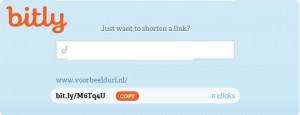 url verkleind via Url Shortner - bitly