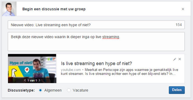 video delen in groepen